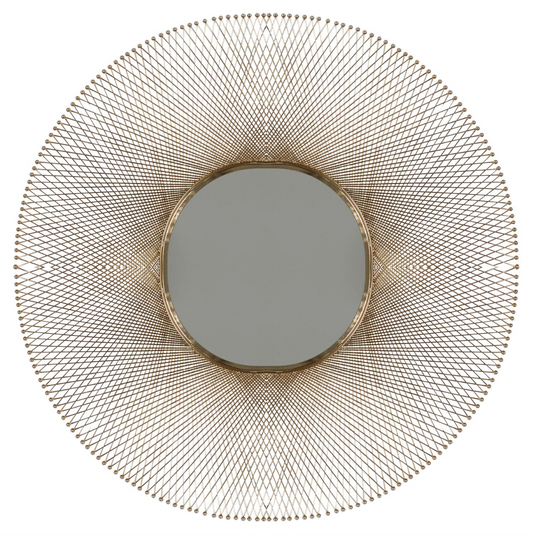 Round Metal Wall Mirror, Gold