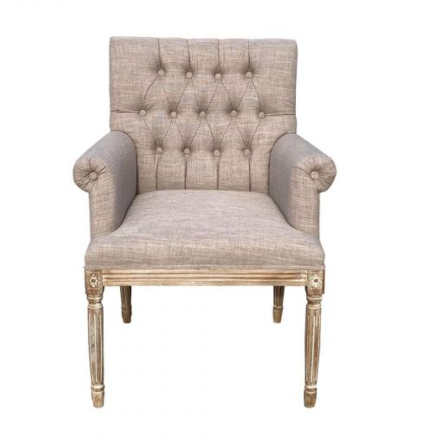 Ophelia Side Chair, Oatmeal Linen