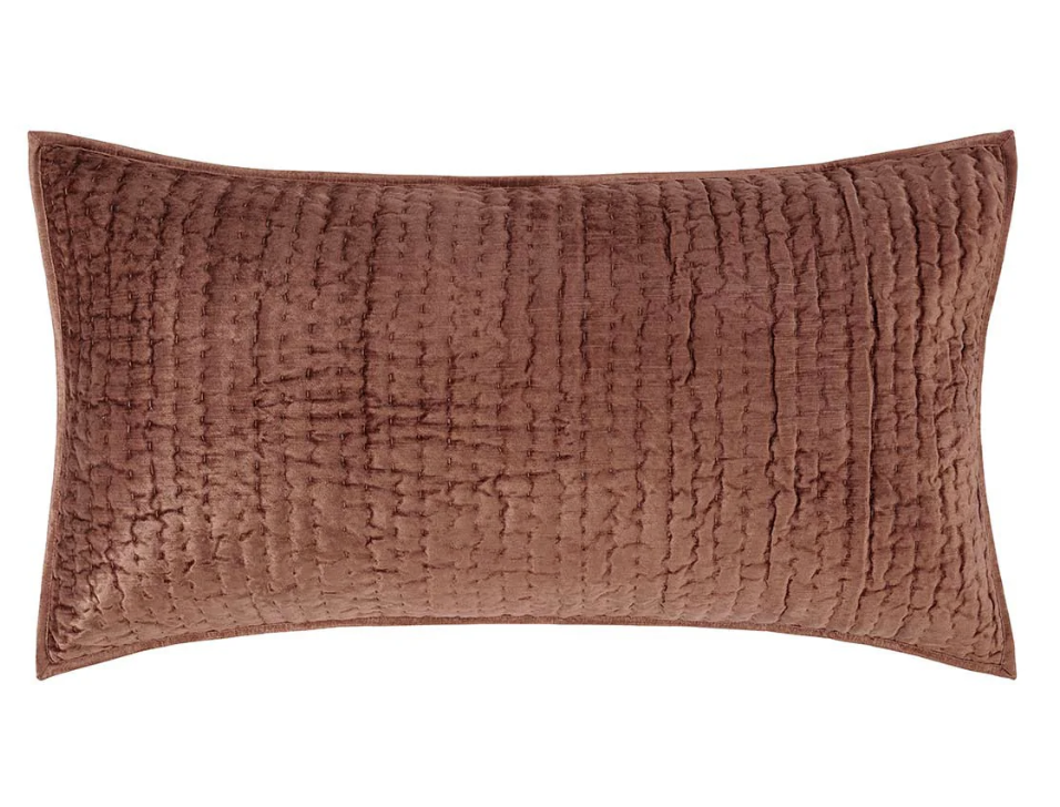 Bari Velvet King Sham, Terracotta
