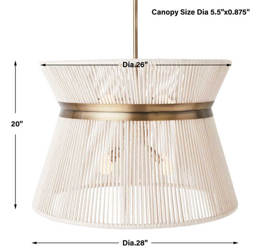 Highly Strung 8 Lt Round Pendant, White