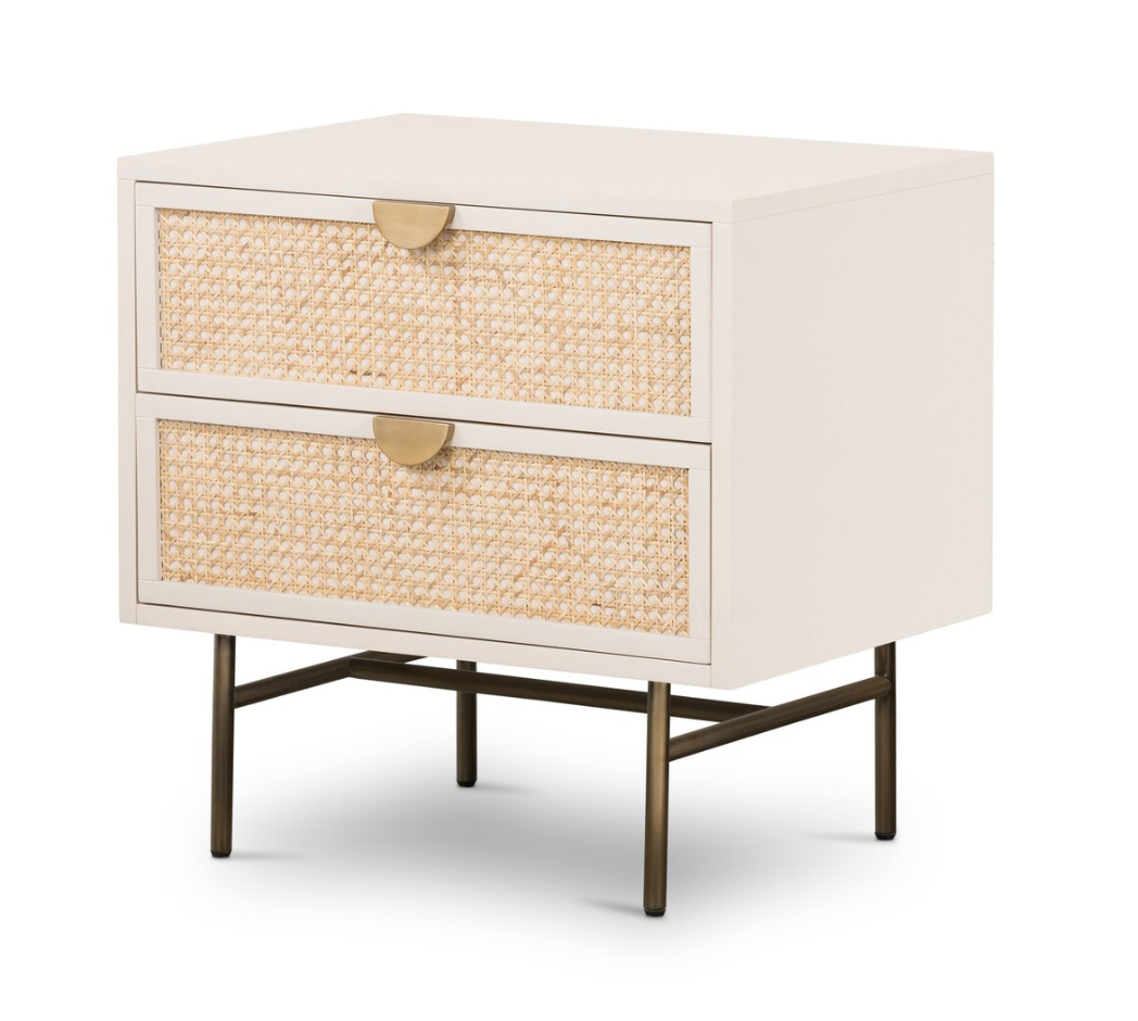Luna Nightstand, Matte Alabaster