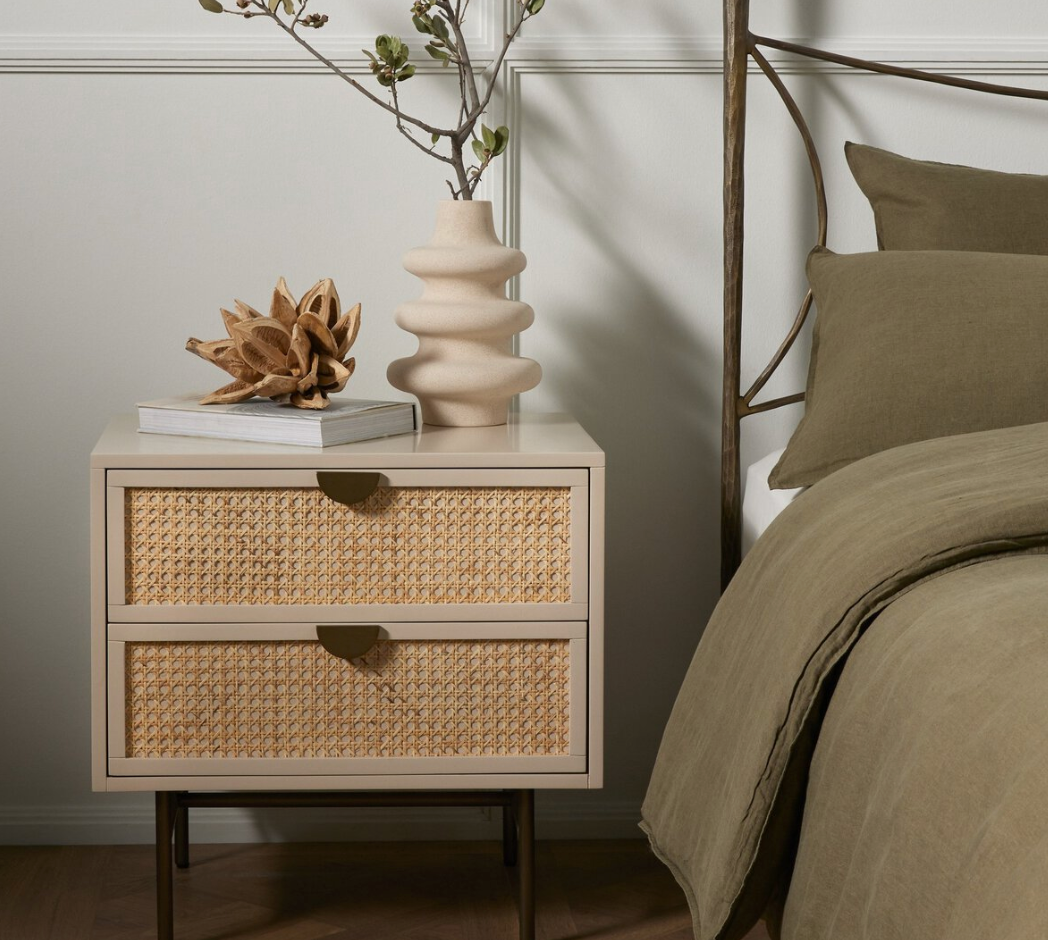 Luna Nightstand, Matte Alabaster