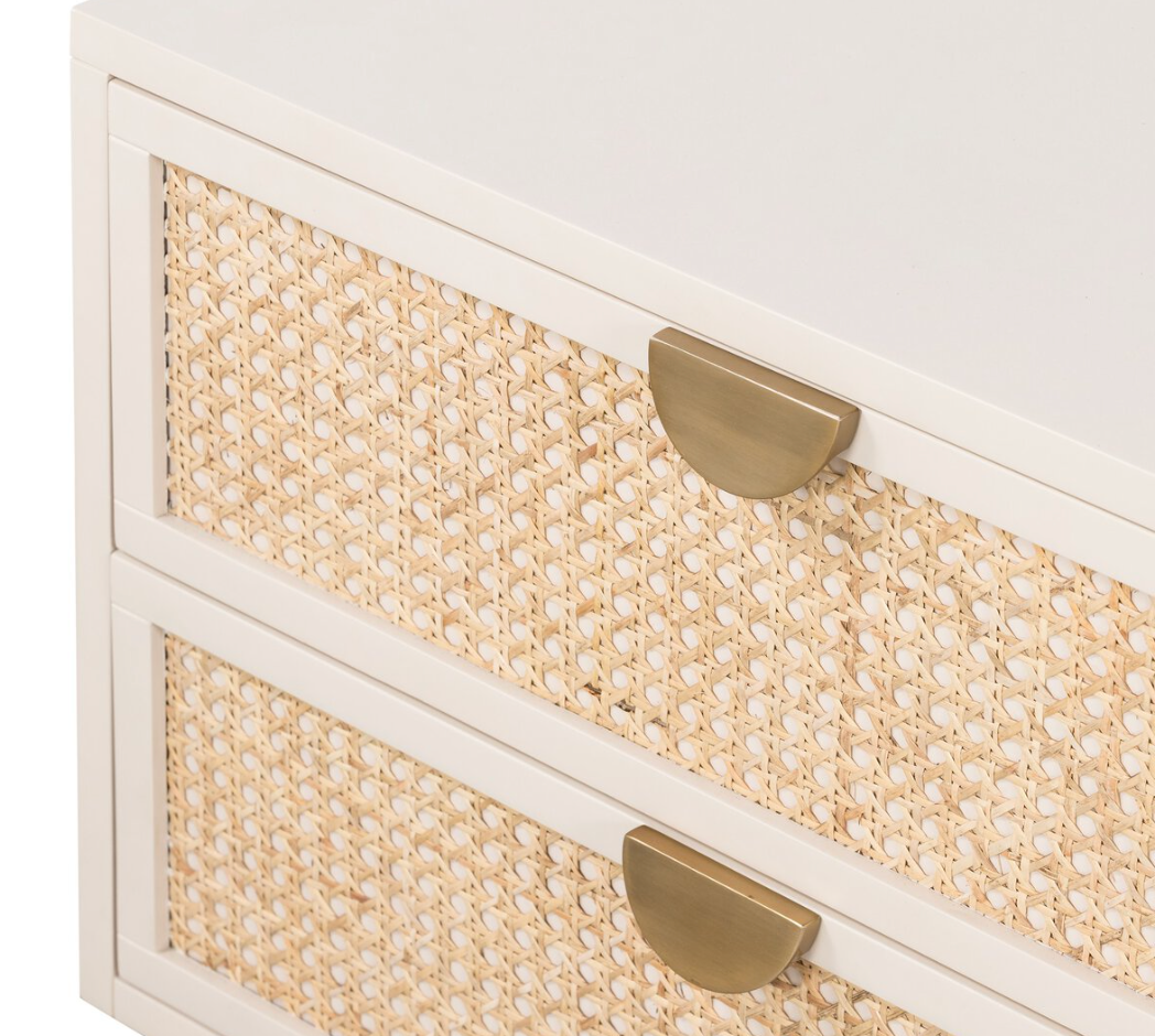 Luna Nightstand, Matte Alabaster