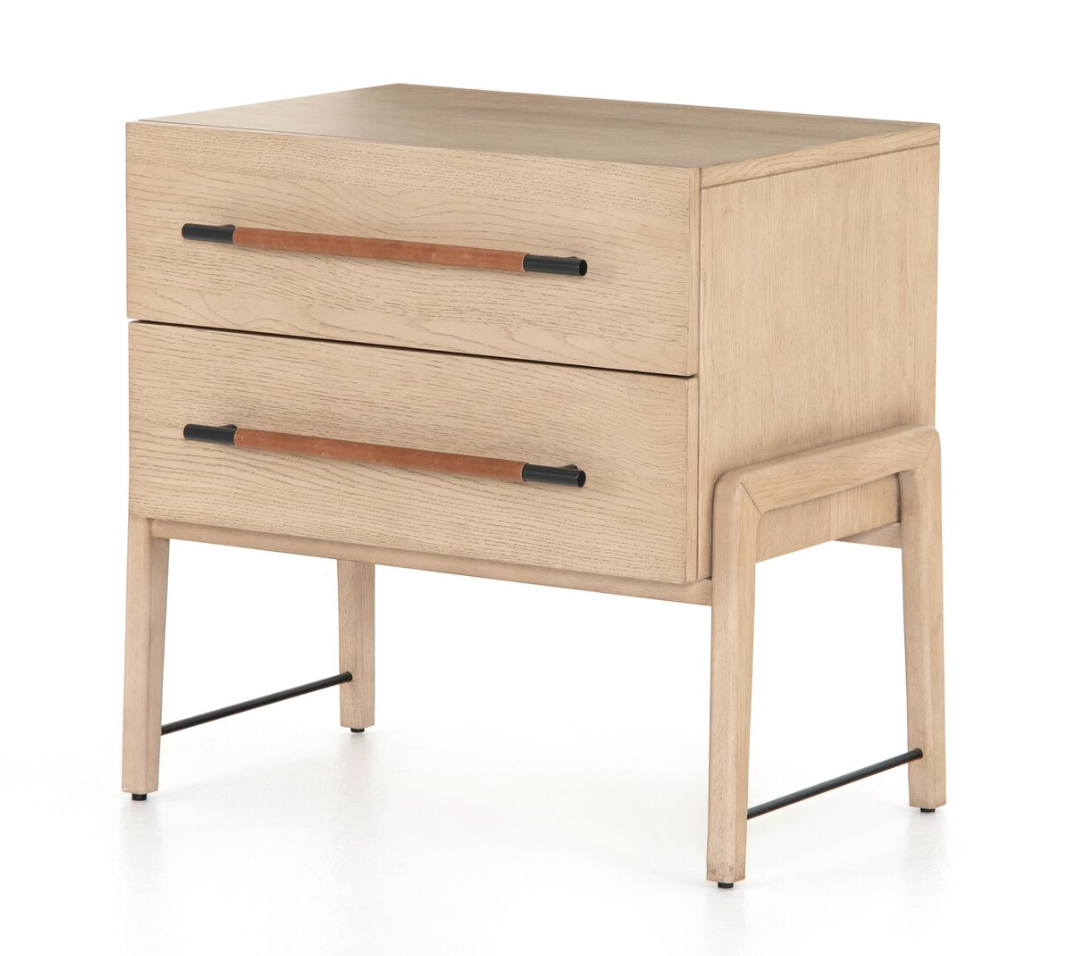 Maxwell Leather & Oak Nightstand