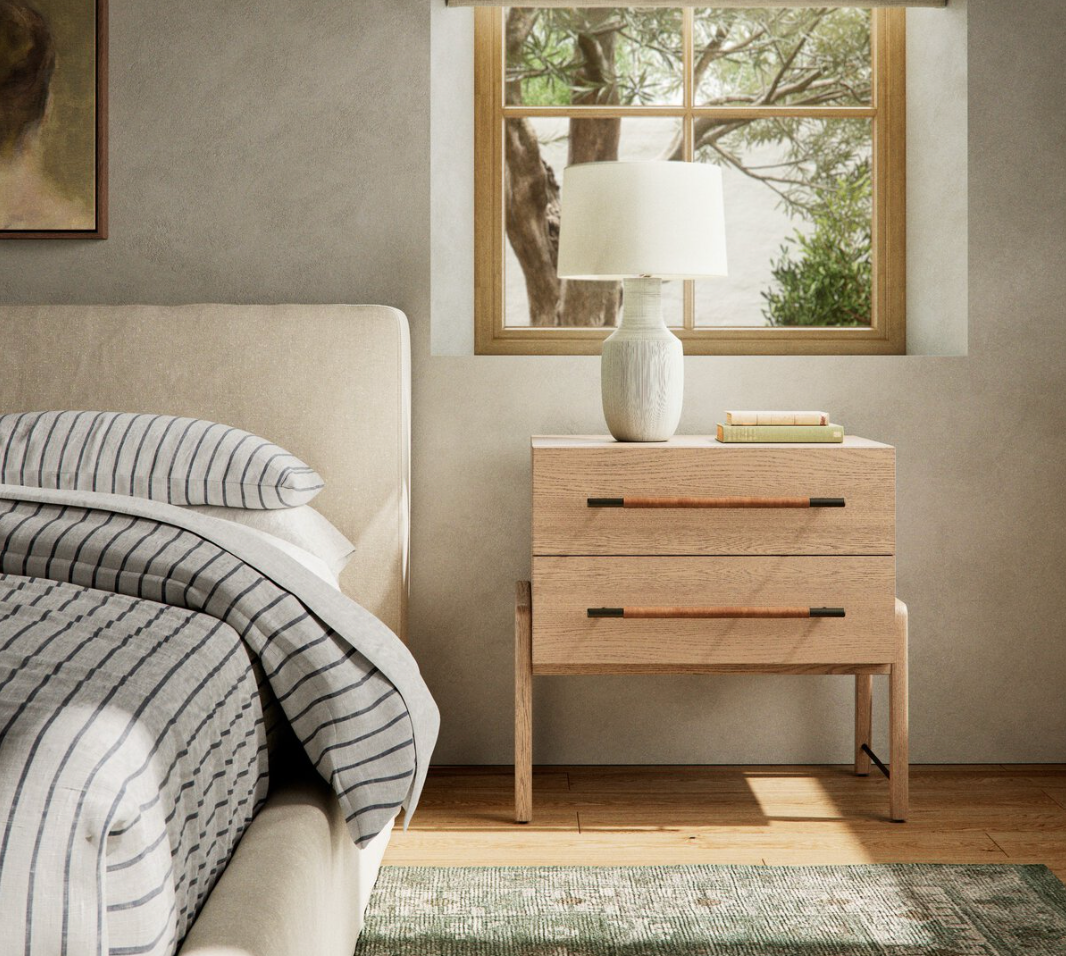 Maxwell Leather & Oak Nightstand