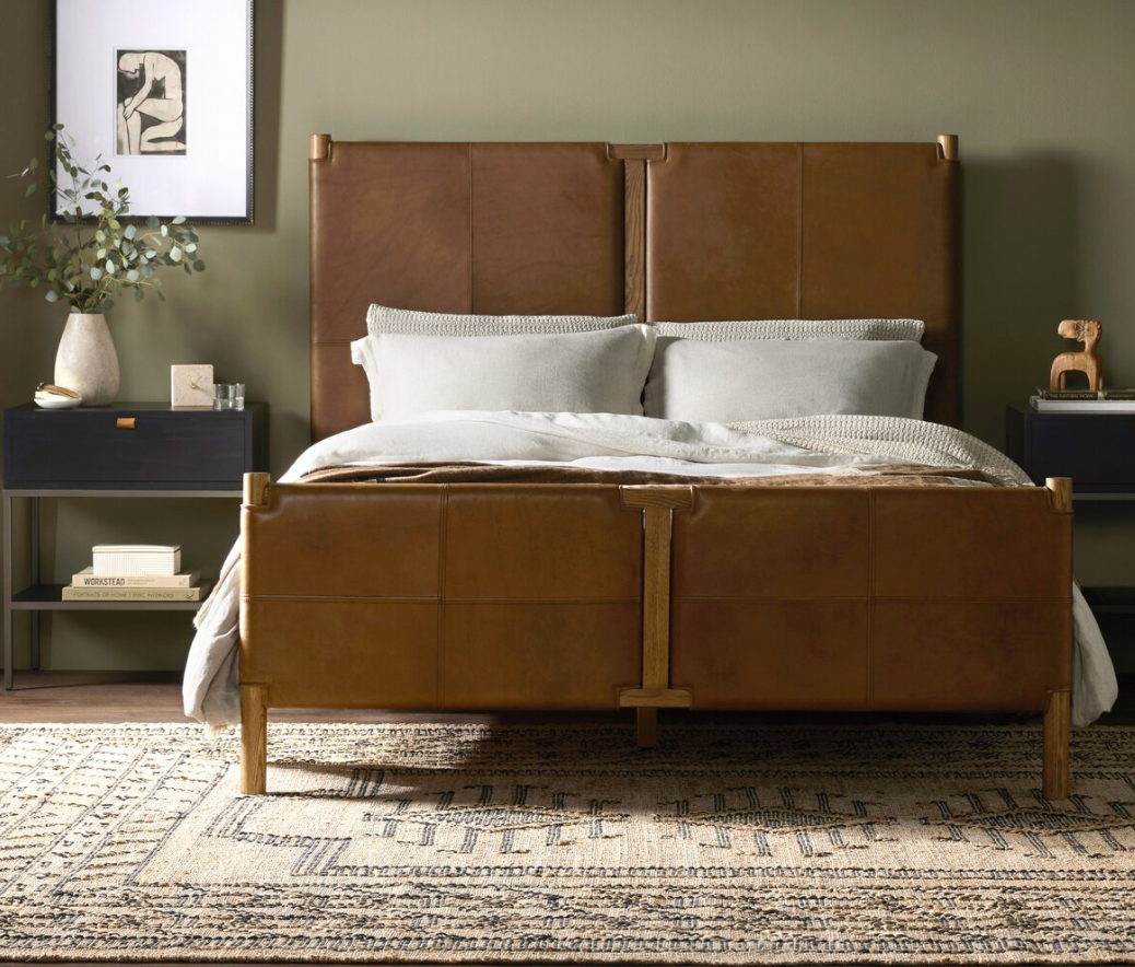 Savannah Leather Bed, King