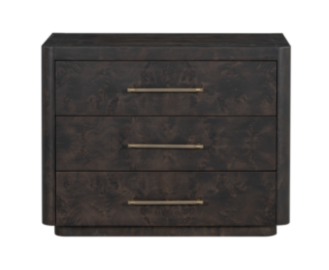 Marielle Nightstand, Burl Wood