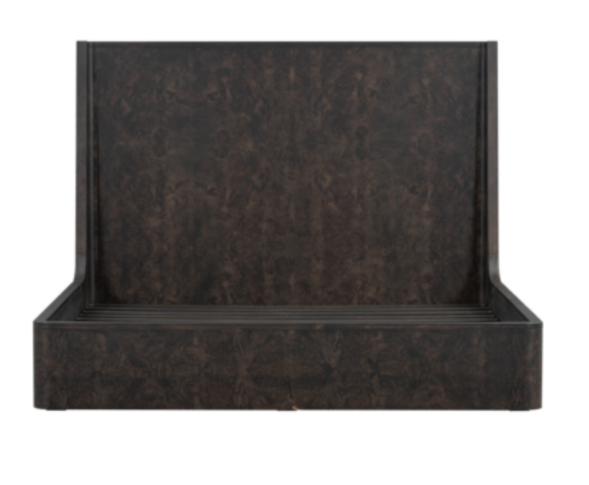 Marielle King Bed, Burl Wood