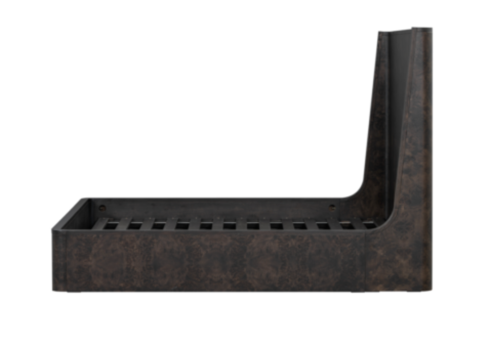 Marielle King Bed, Burl Wood