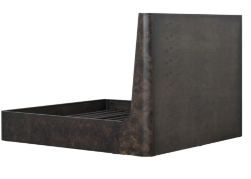 Marielle King Bed, Burl Wood