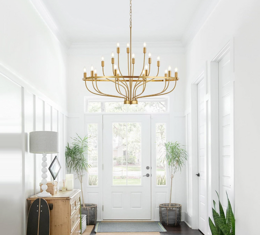 Modern Gold 18-Light Chandelier