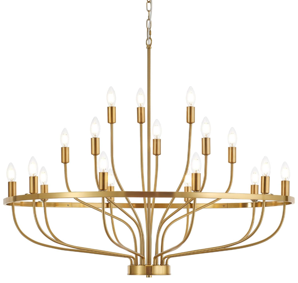 Modern Gold 18-Light Chandelier