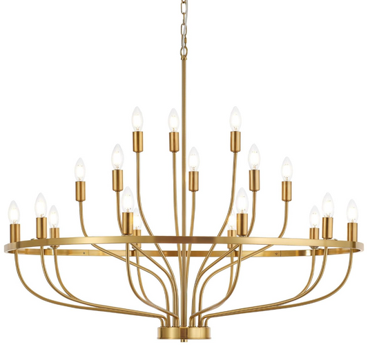 Modern Gold 18-Light Chandelier
