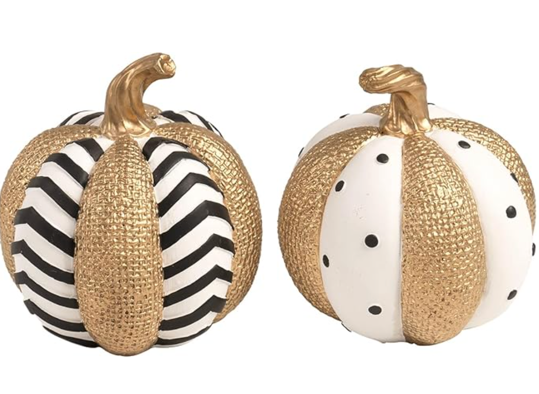 Black, White, and Gold Pumpkins, Various Styles