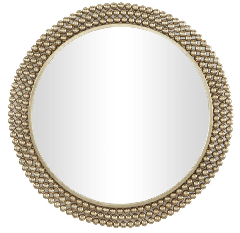 Gold Beaded Modern Wall Mirror
