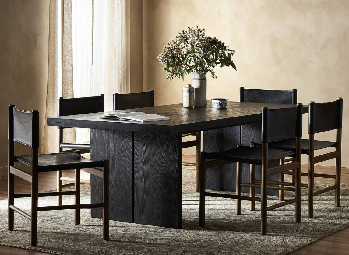 Warren Dining Table, Worn Black