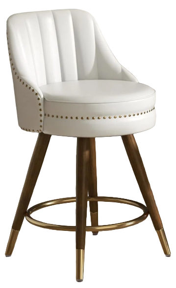 Lexi Leather Counter Stool -White