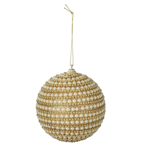 4" Gold and Pearl Beaded Ornament (Various Styles)