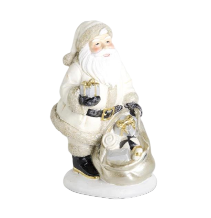 Assorted Resin Cream and Black Santas (4 Styles)