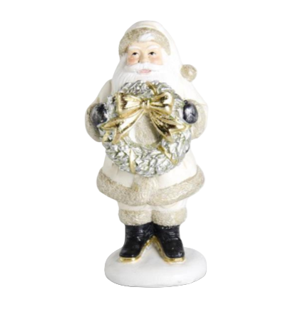 Assorted Resin Cream and Black Santas (4 Styles)