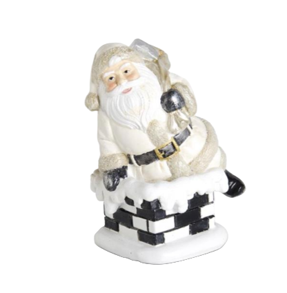 Assorted Resin Cream and Black Santas (4 Styles)
