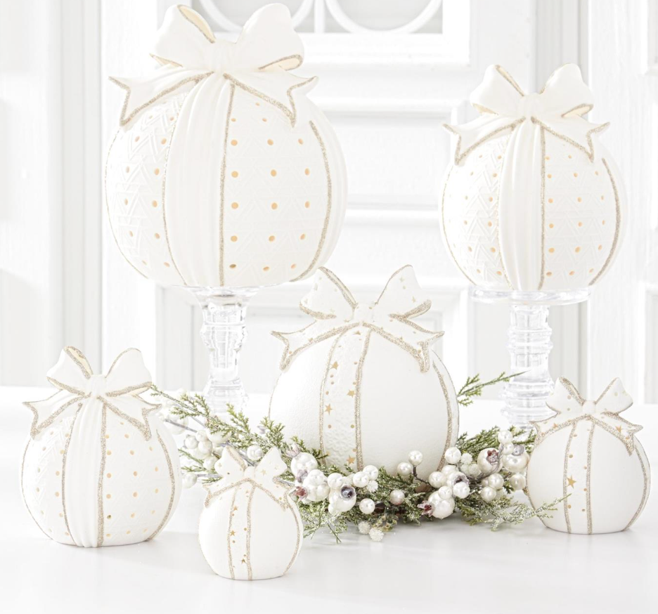 White Porcelain LED Tabletop Ornament (Various Sizes)
