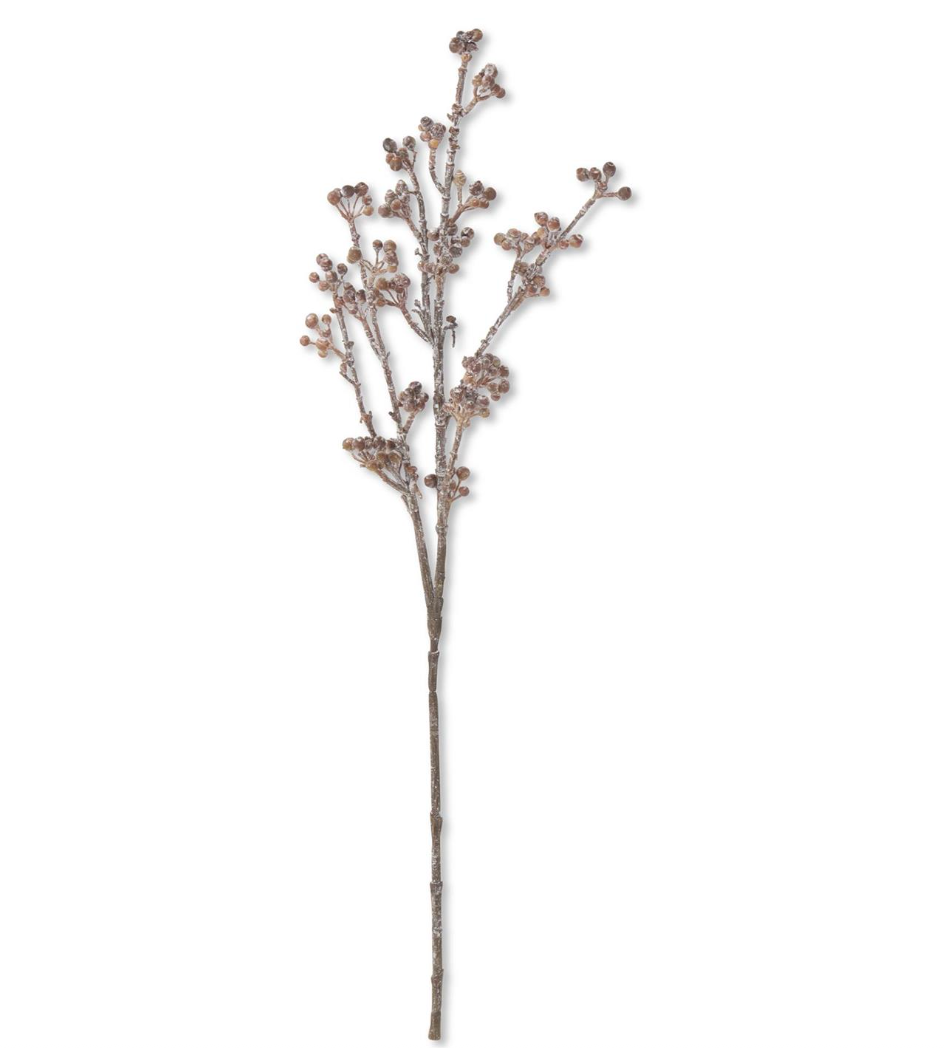 24" Powdered Dark Brown Berry Stem