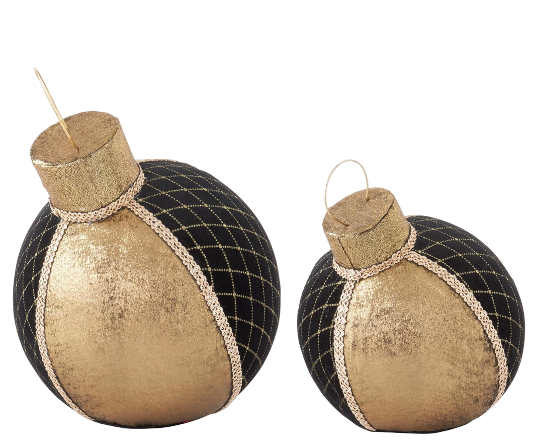 Black Velvet w/ Gold Trim Tabletop Ornaments (Various Sizes)