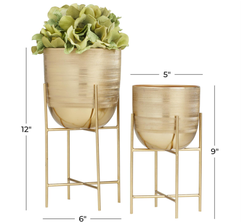 Gold Brushed Dome Planter (Various Sizes)