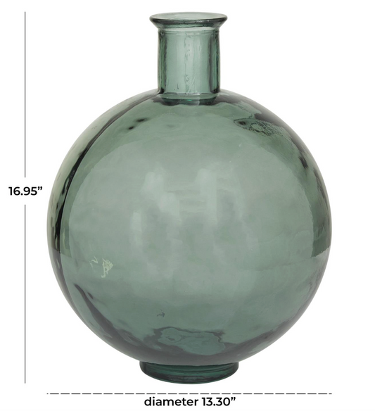 Modern Glass Vase, Dark Green