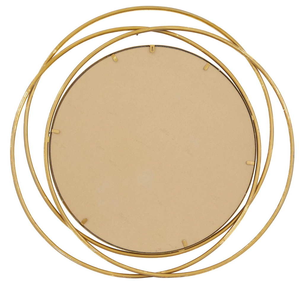 Gold Metal Mirror with Overlapping Circles