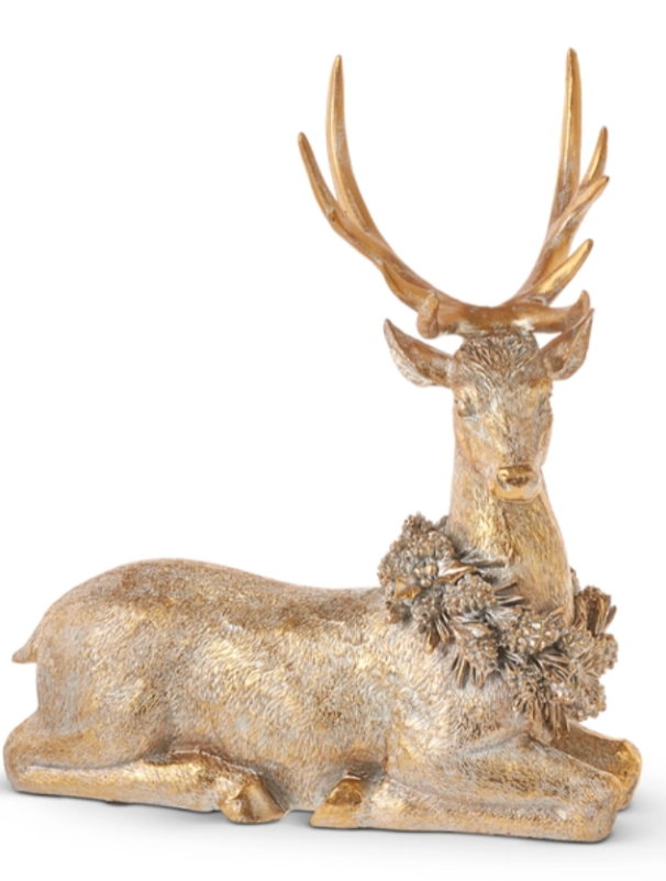 16" Gold Deer with Wreath (Various Styles)