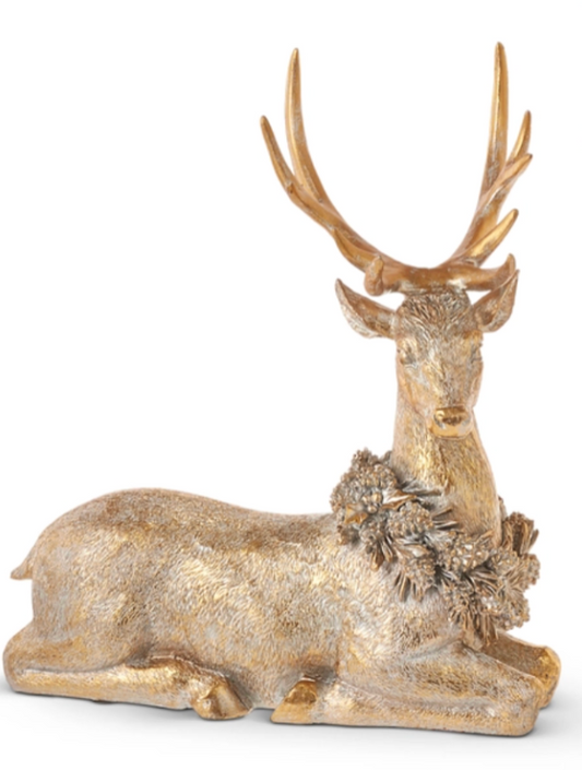 16" Gold Deer with Wreath (Various Styles)