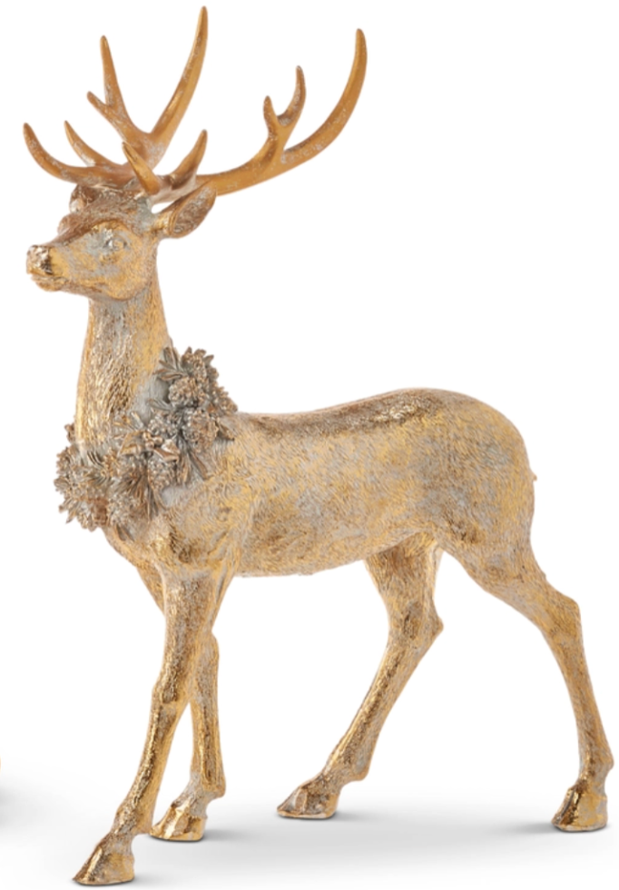 16" Gold Deer with Wreath (Various Styles)