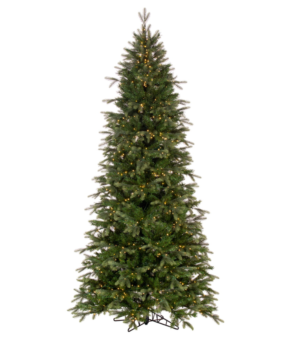 9' Douglas Fir Artificial Slim Christmas Tree, Warm White