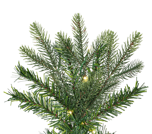 9' Douglas Fir Artificial Slim Christmas Tree, Warm White