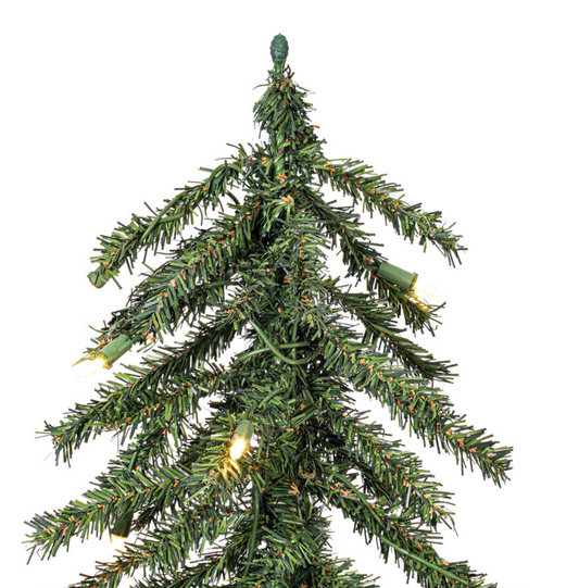 Natural Alpine Trees w/ Warm White Lights, Set of 3