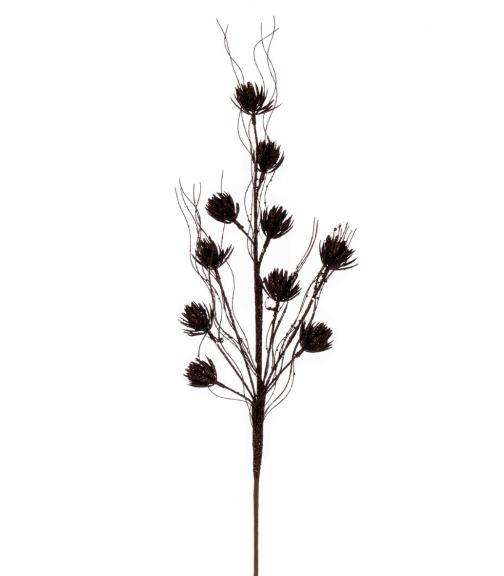30" Chocolate Mini Flower Glitter Spray
