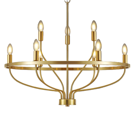 Modern Gold 9-Light Chandelier