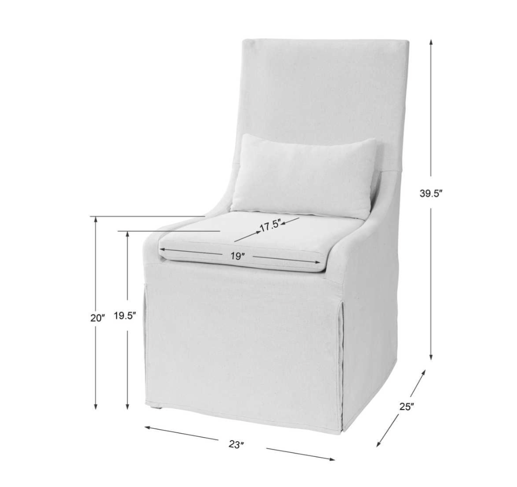 Coley Armless Dining Chair, Linen