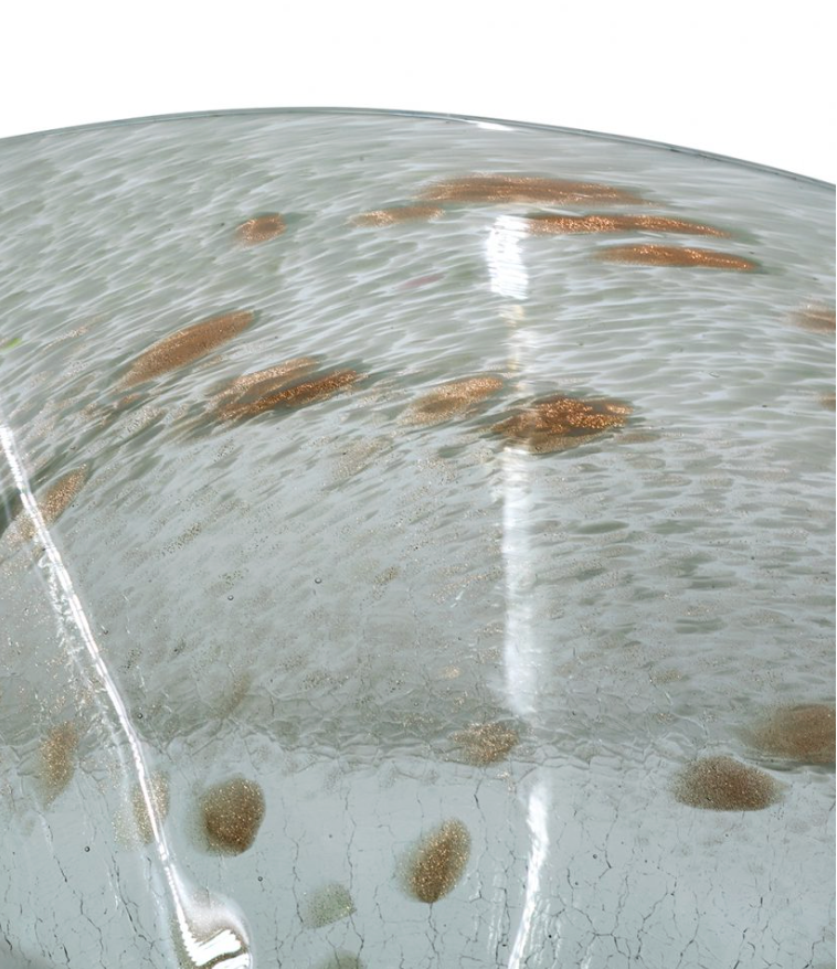 Smoked Green and Gold Glass Bowl