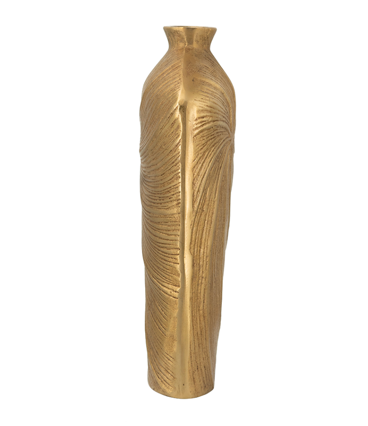 Gold Tapered Swirl Vase