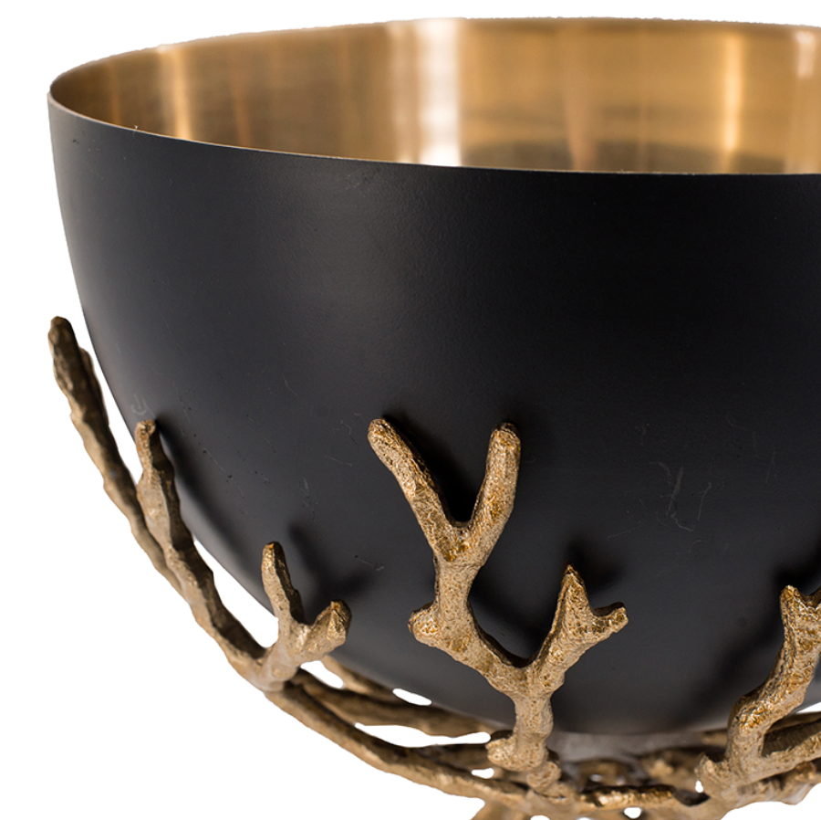 Black and Gold Twig Bowl