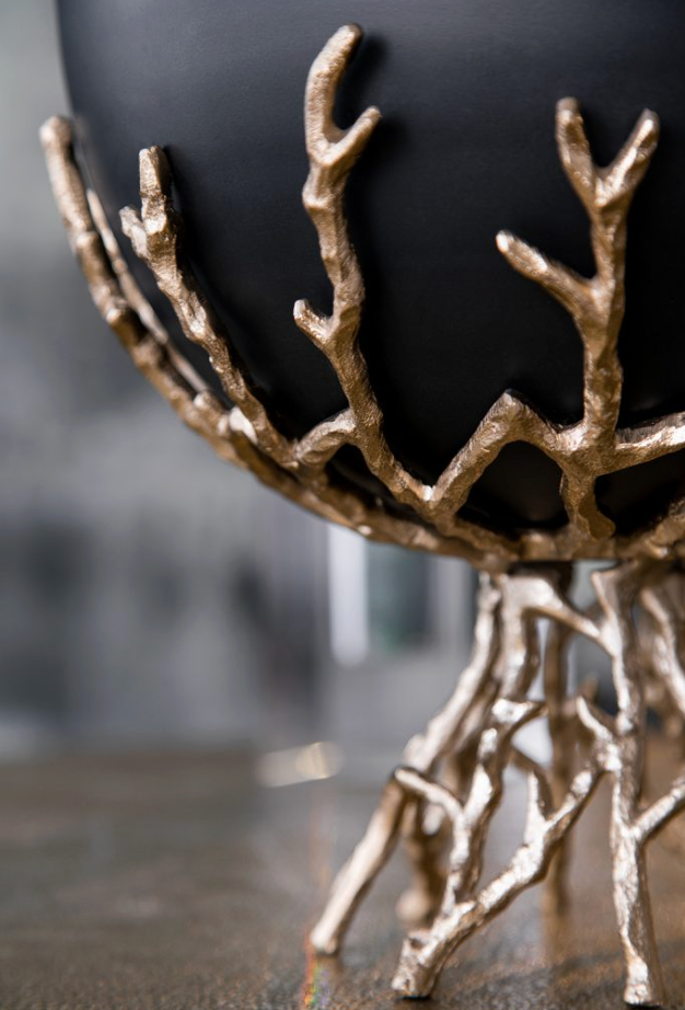 Black and Gold Twig Bowl