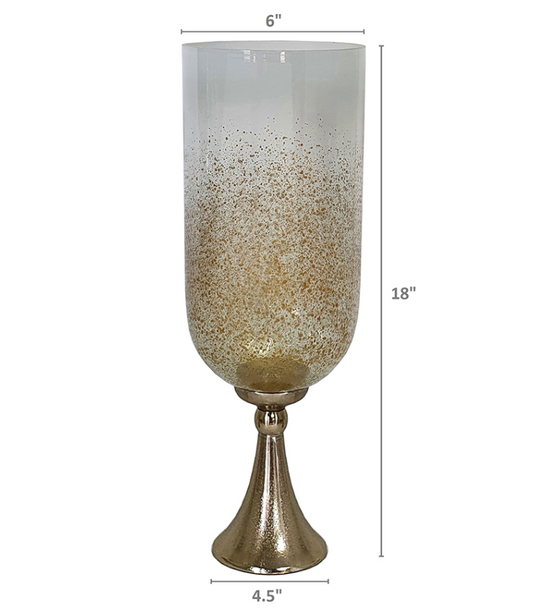 Gold Glass Vase with Aluminum Base, Small