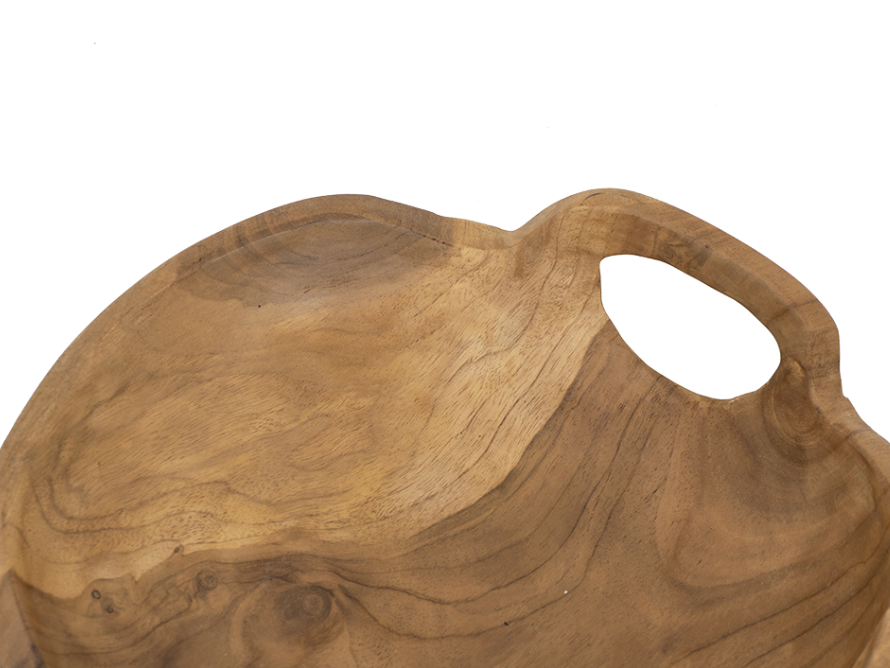 Teak Wood Decorative Bowls with Handle (Various Sizes)