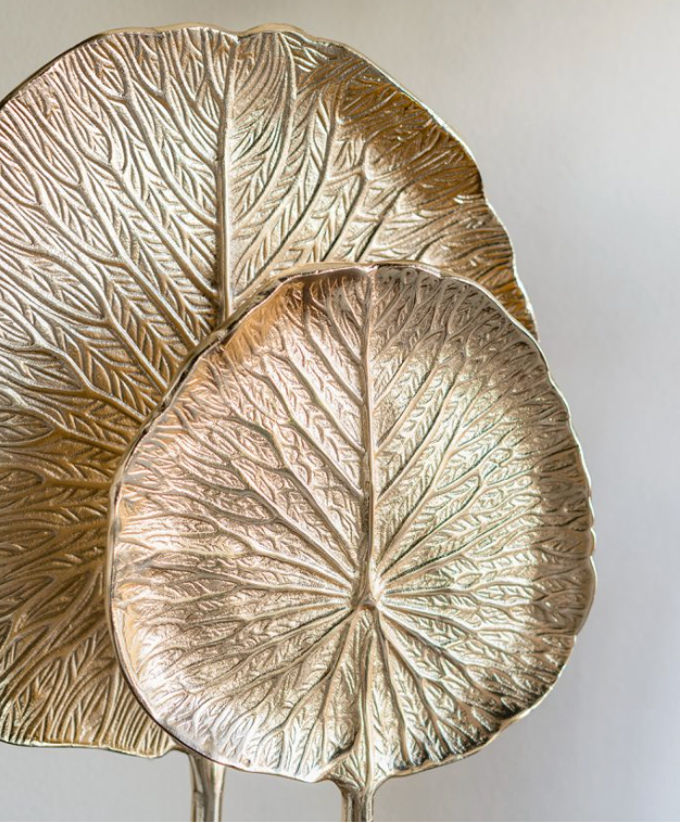 Gold Cast Leaf Sculpture