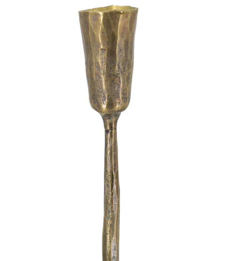 Gold Iron w/ Marble Base Candleholders, Set of 3