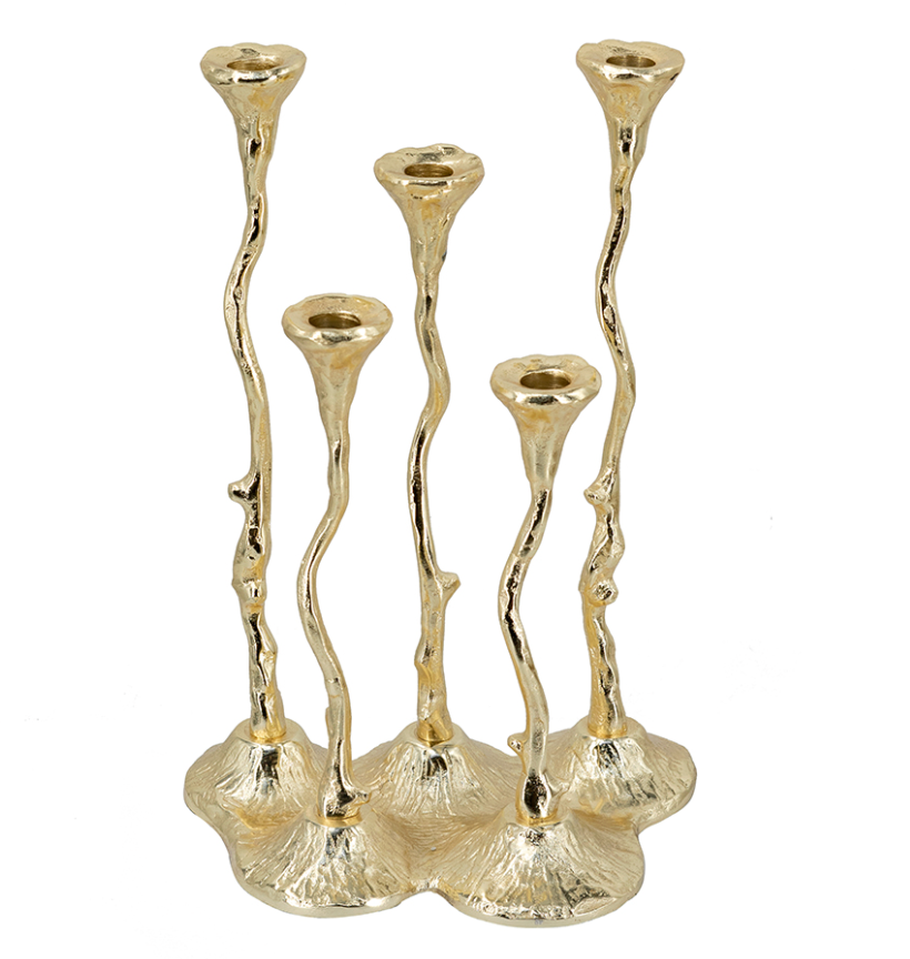 Botanical Gold Candleholders