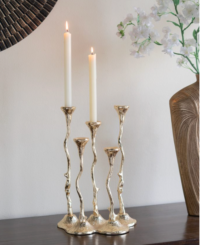 Botanical Gold Candleholders